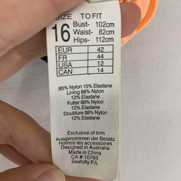 Seafolly Australia 2pc Women's Floral Striped Bikini Set Size 16 - Picture 8 of 8